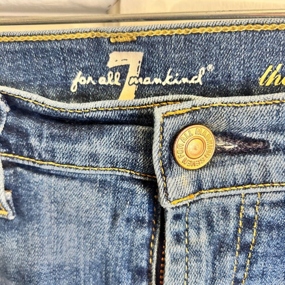 Women's 7 For All Mankind The Skinny Jeans - Size 26 Blue - Picture 6 of 11